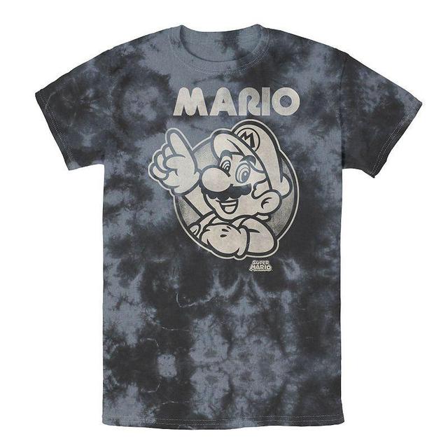 Mens Nintendo Super Mario Bros Tee Black Grey Product Image