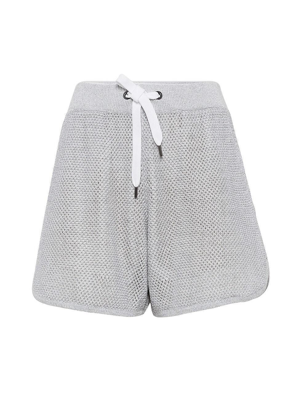 Womens Cotton Sparkling Net Knit Shorts Product Image