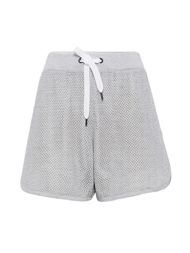 Womens Cotton Sparkling Net Knit Shorts Product Image