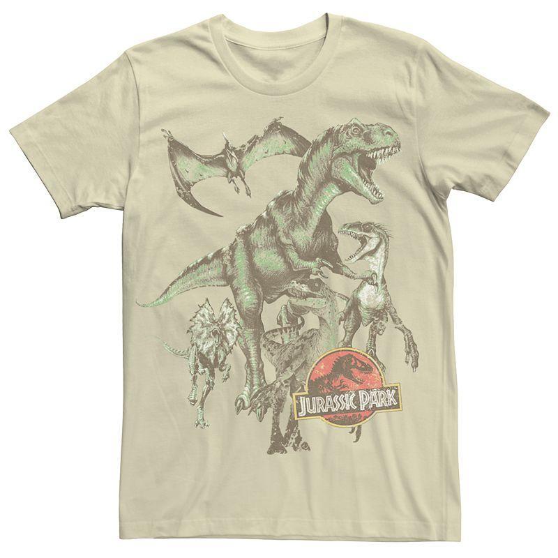 Mens Jurassic Park Retro Dino Tee Natural Product Image