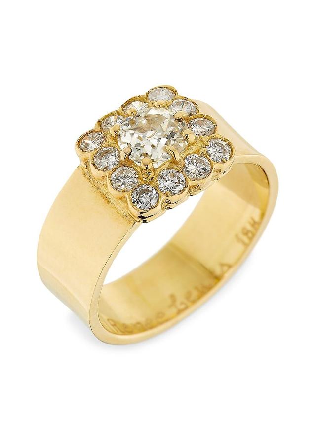 Womens 18K Yellow Gold & 2 TCW Diamond Cushion Cluster Ring Product Image