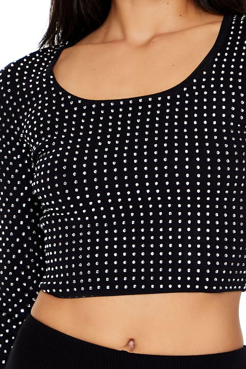 Rhinestone Cropped Sweater | Forever 21 Product Image