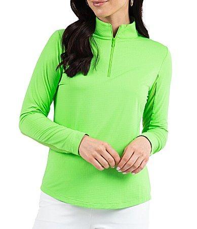 IBKUL Solid Long Sleeve Quarter Zip Top Product Image