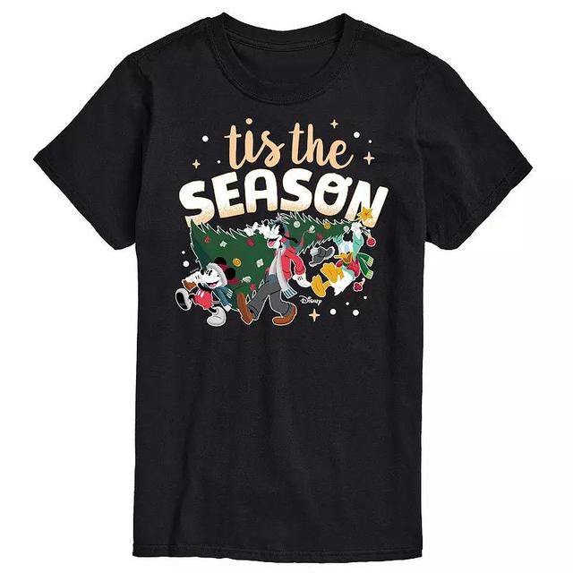 Disneys Big & Tall Tis The Season Graphic Tee, Mens Blue Product Image