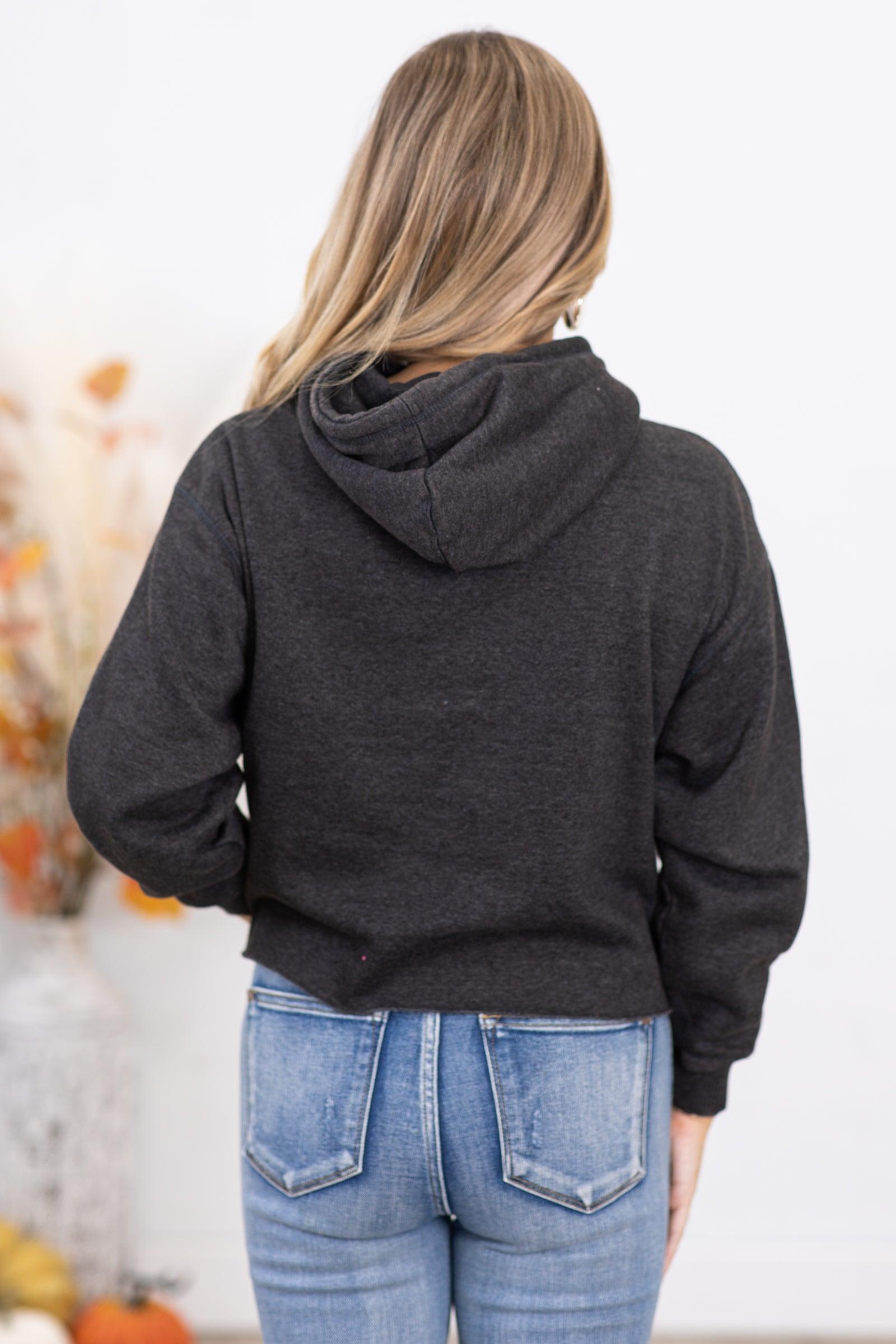 Charcoal Washed Dolman Sleeve Hoodie Product Image