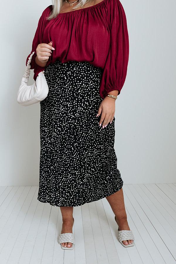 Faded Days Midi Skirt In Black Curves product image