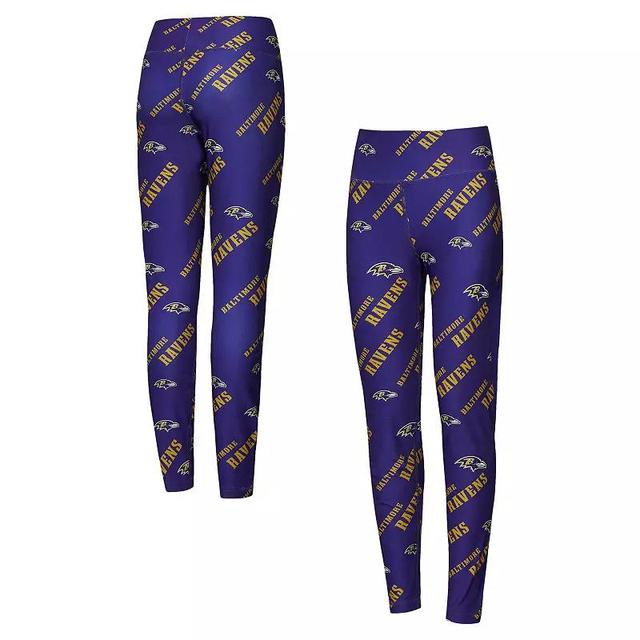 Womens Concepts Sport Baltimore Ravens Breakthrough Allover Print Knit Leggings Product Image