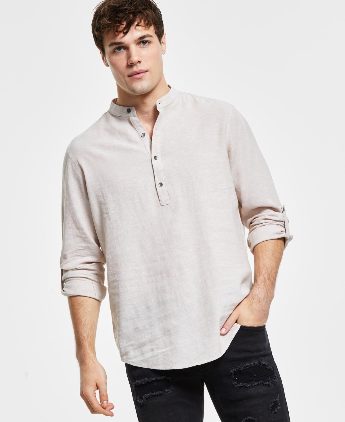 I.n.c. International Concepts Mens Regular-Fit Linen Popover Shirt, Created for Macys Product Image