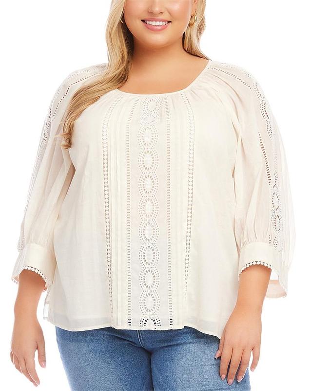 Karen Kane Plus Eyelet Embroidered Top Product Image