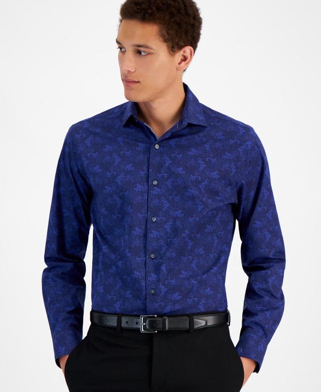 Bar Iii Mens Slim-Fit Rain Floral Dress Shirt, Created for Macys Product Image