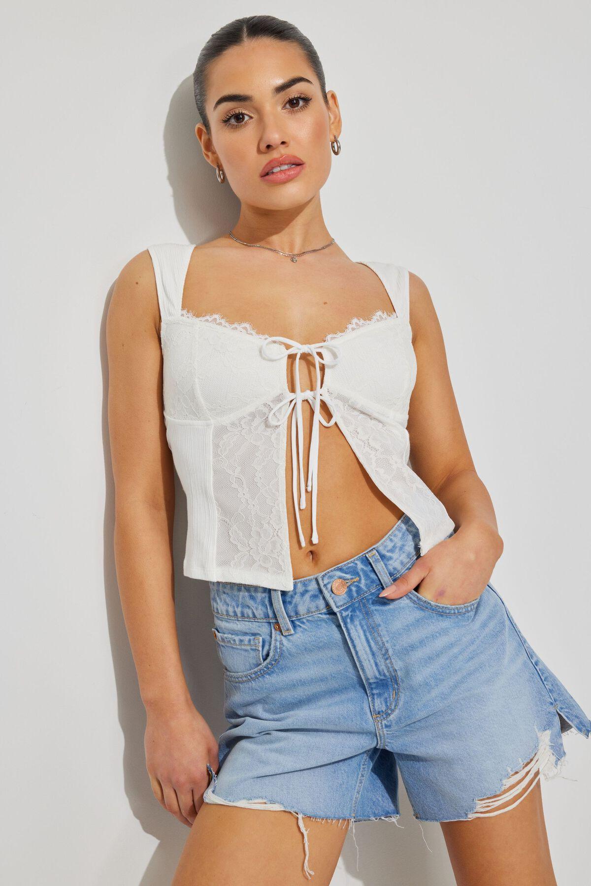 Flyaway Lace Rib Top Product Image