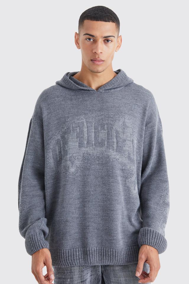 Oversized Boxy Jacquard Knit Jumper | boohooMAN USA Product Image