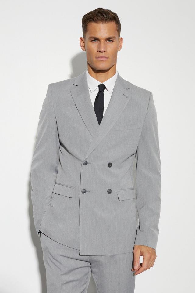 Tall Slim Double Breasted Suit Jacket | boohooMAN USA Product Image