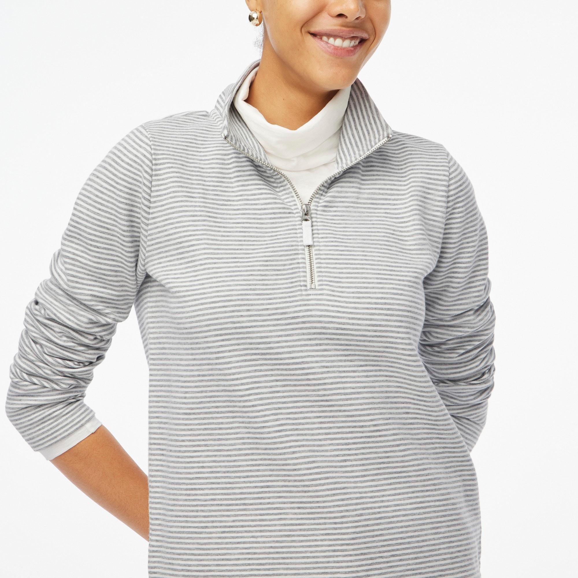 Striped terry half-zip pullover Product Image