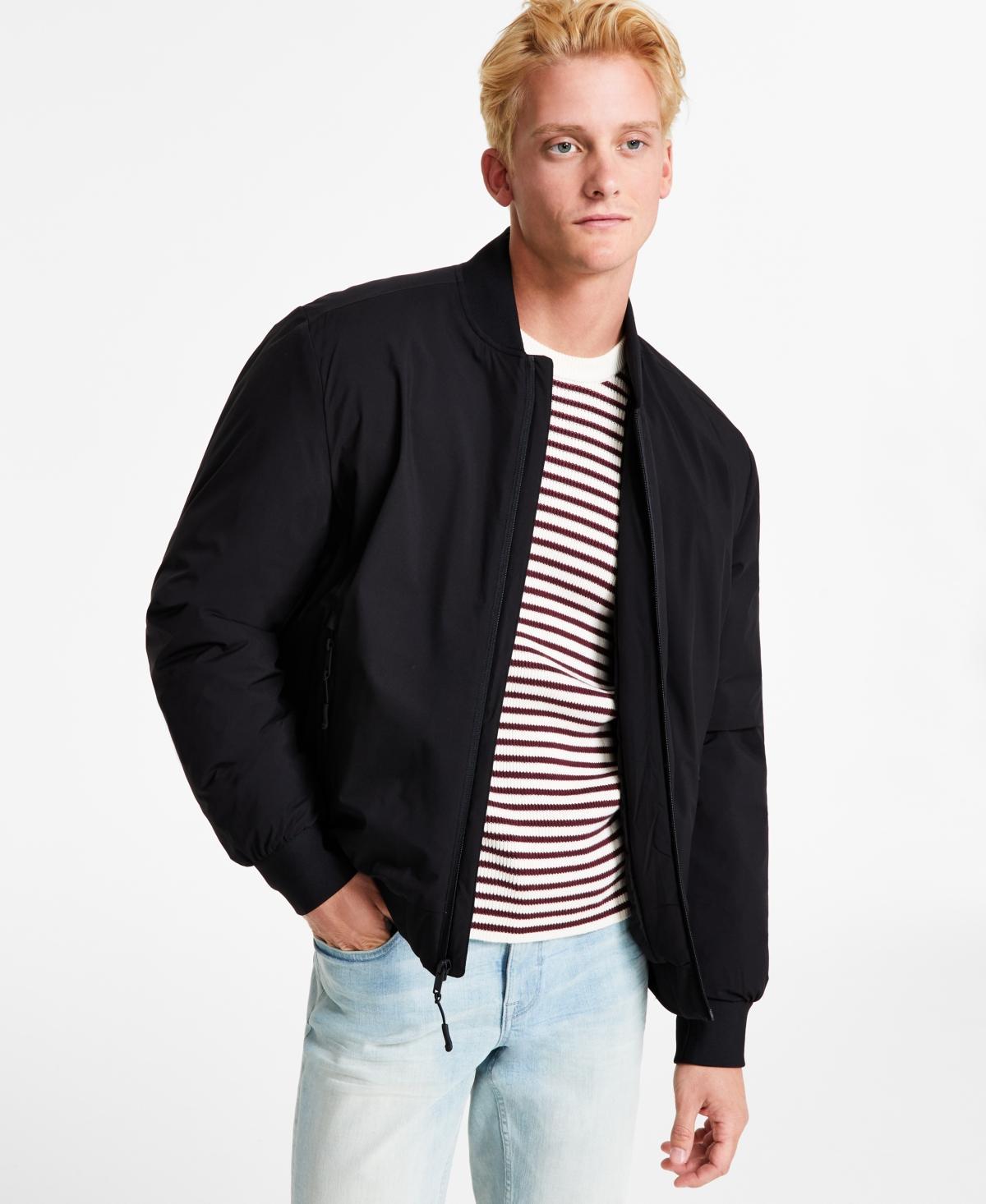 Dkny Mens Stretch Zip-Front Zip-Pocket Bomber Jacket Product Image