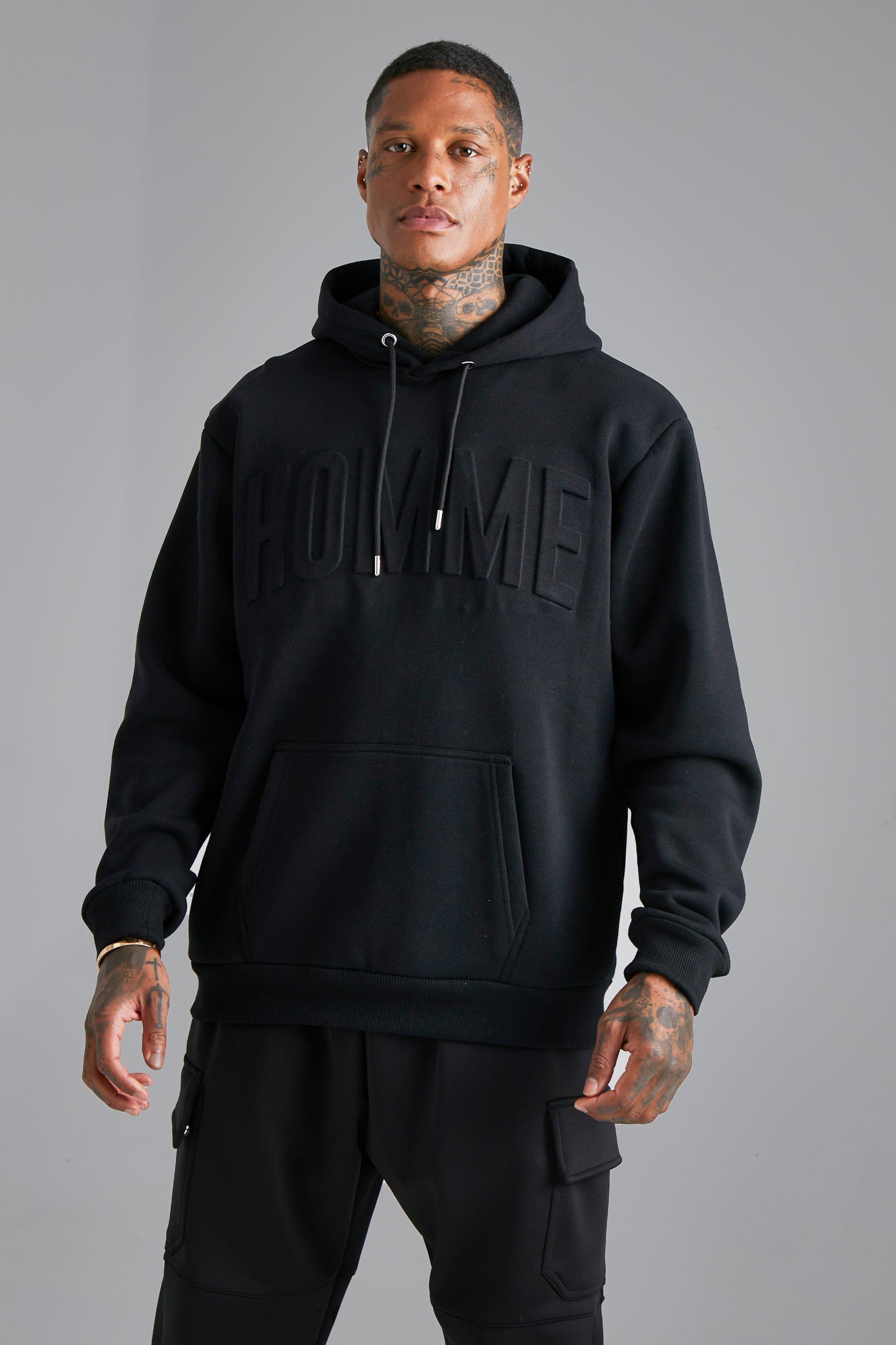 Oversized Debossed Homme Hoodie | boohooMAN USA product image