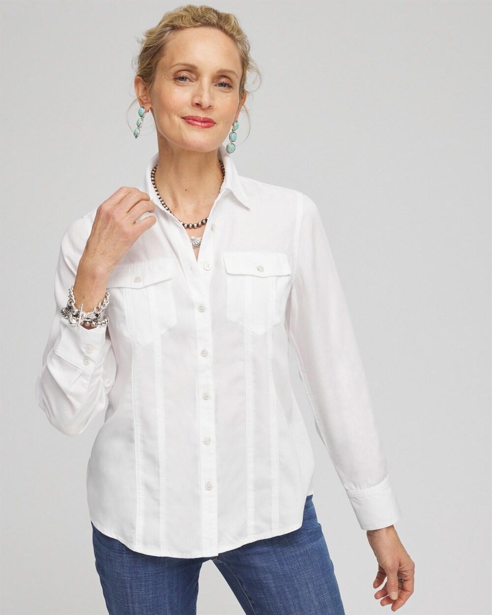 Women's Split Cuff Denim Pocket Shirt product image