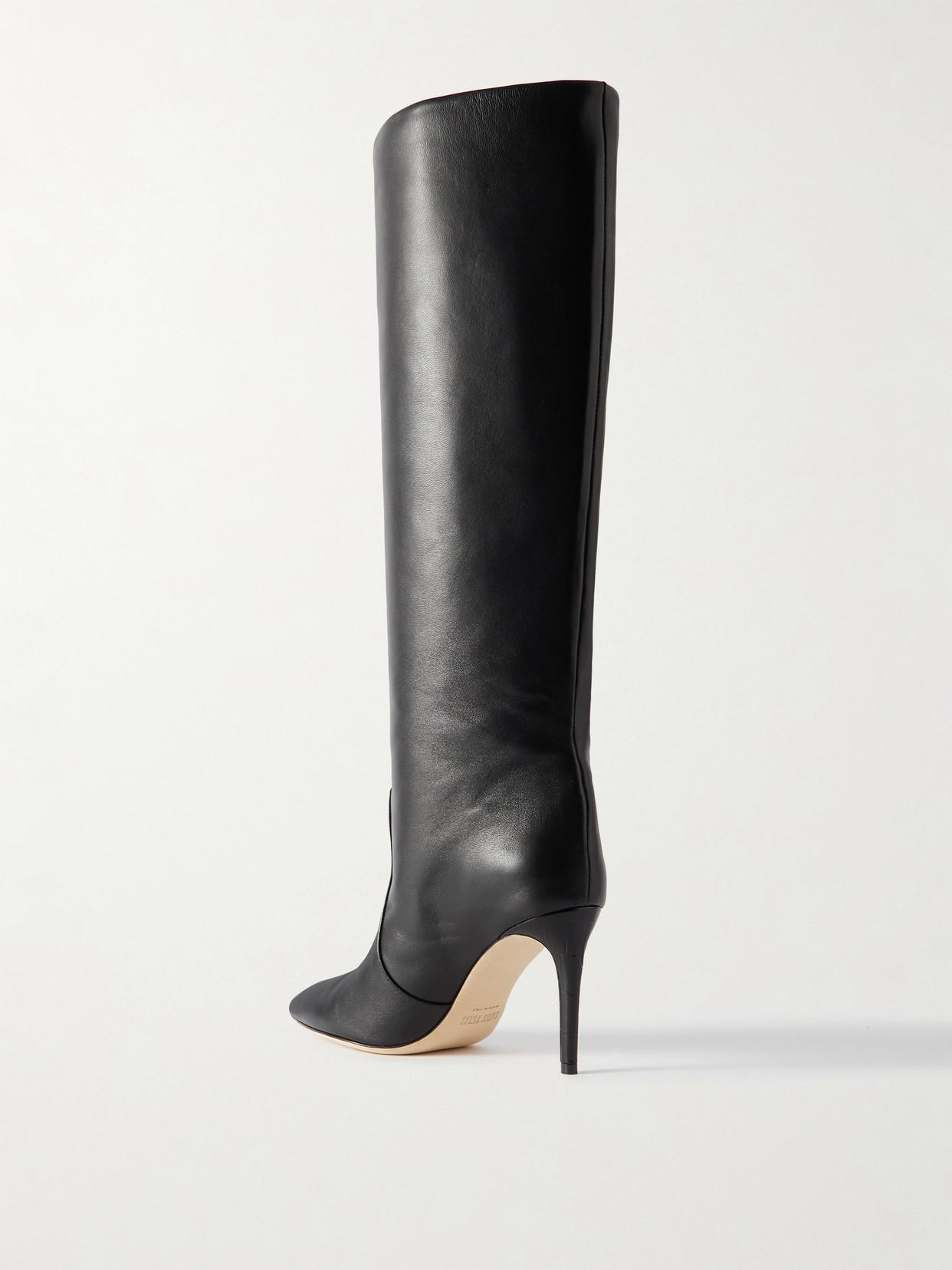 PARIS TEXAS Leather Stiletto Knee Boots In Black Product Image