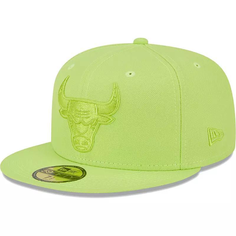 Mens New Era Neon Green Chicago Bulls Spring Color Pack 59FIFTY Fitted Hat Product Image