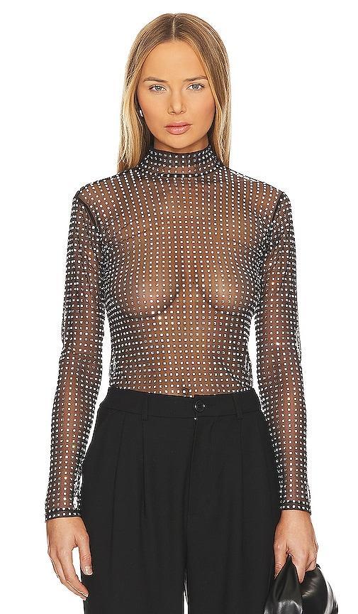 Womens James Rhinestone Mesh Top Product Image