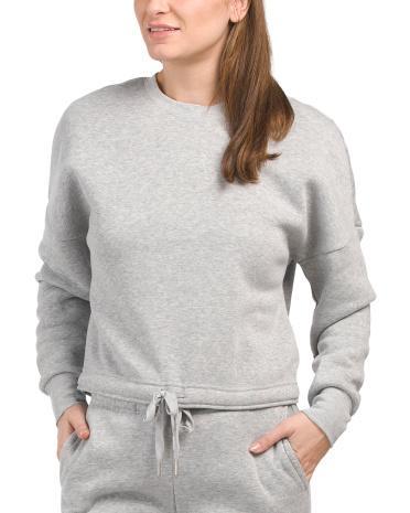 French Terry Crew Neck Sweater for Women | Polyester/Rayon Product Image