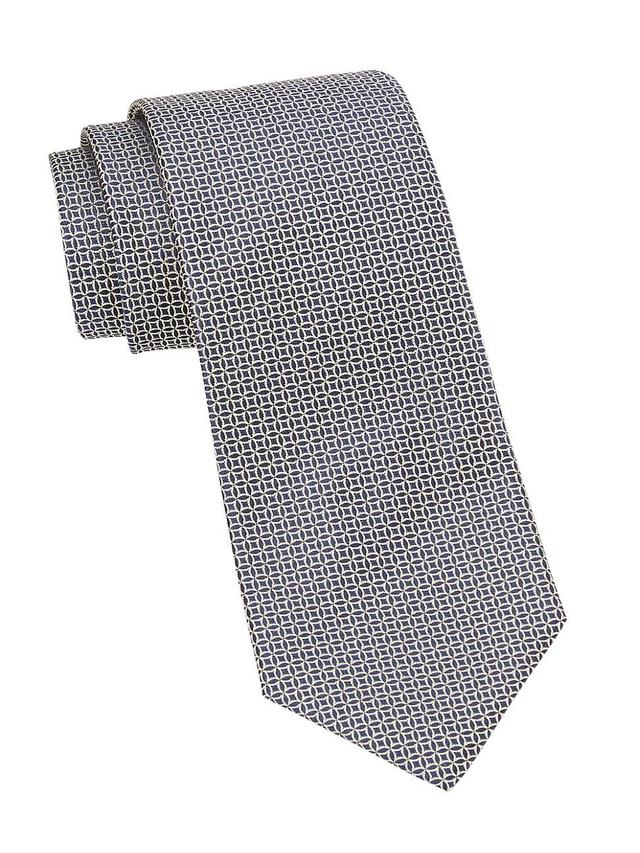 Mens Geometric Woven Silk Tie Product Image