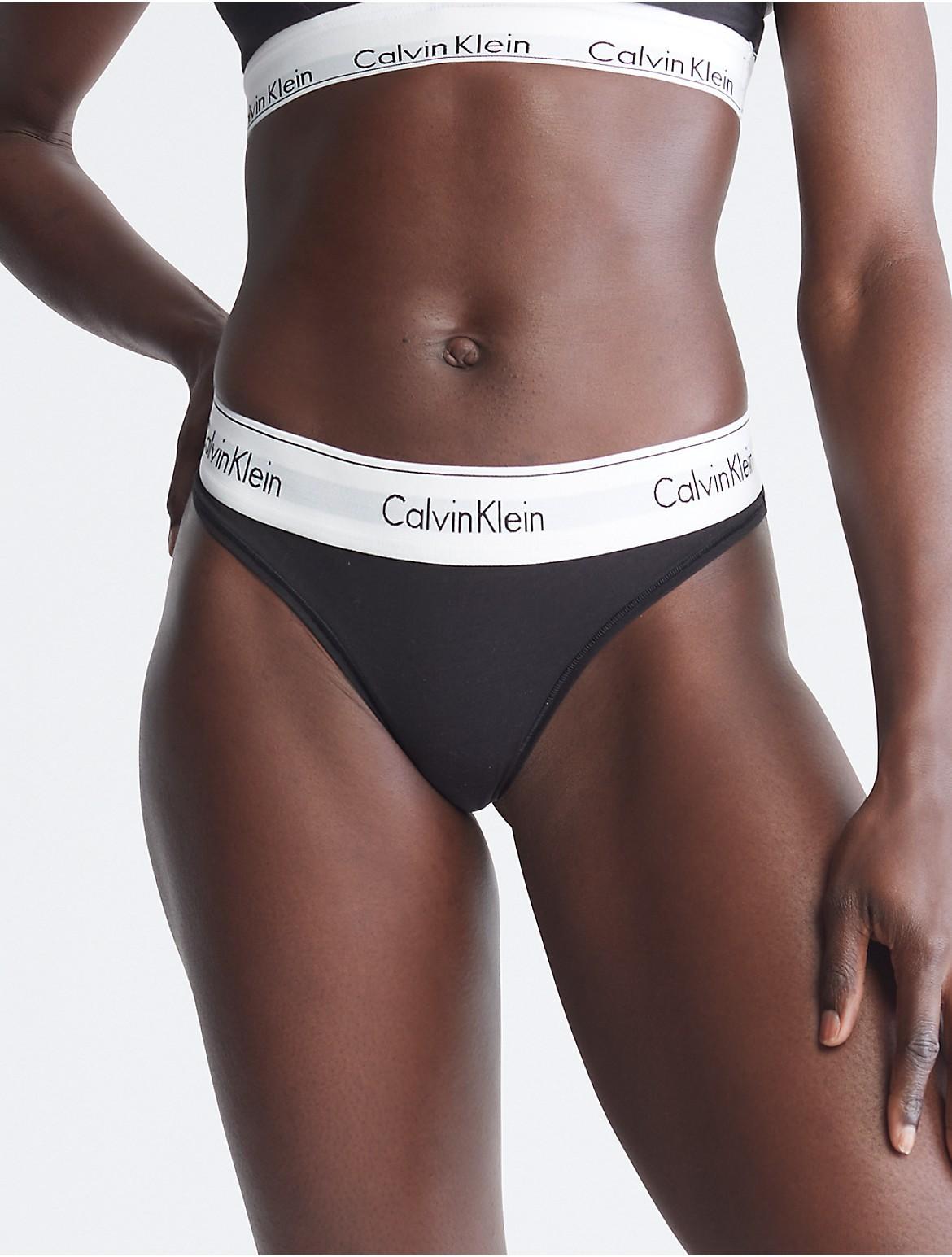 Calvin Klein Womens Modern Cotton Thong - Grey - M Product Image