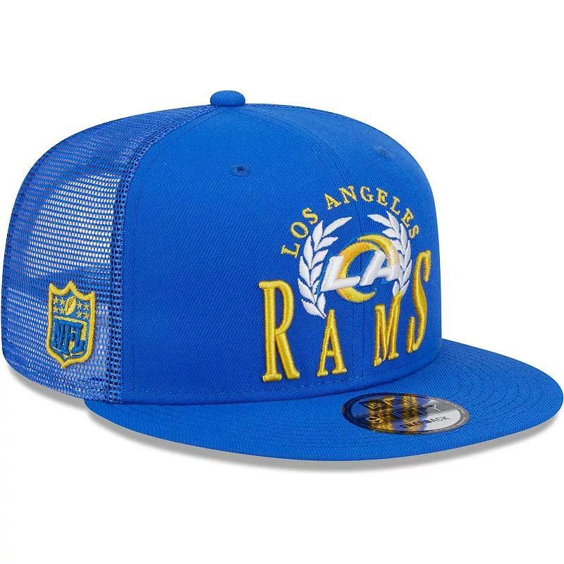 Mens New Era Royal Los Angeles Rams Collegiate Trucker 9FIFTY Snapback Hat Product Image