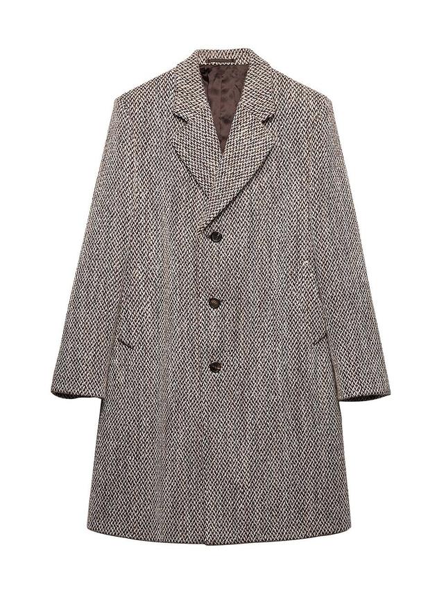 Mens Single-Breasted Wool Blend Coat Product Image