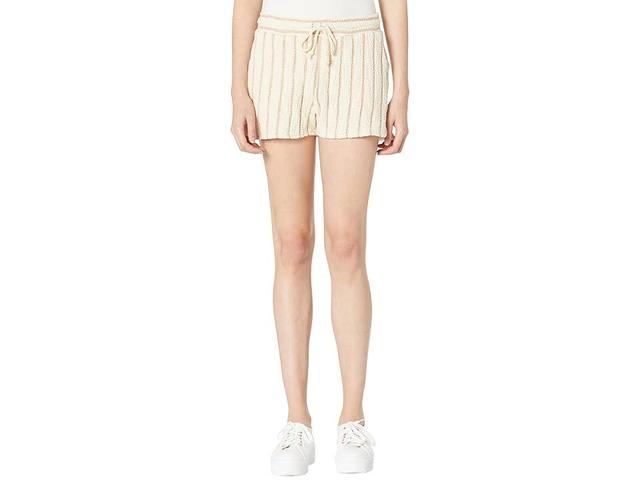 Faherty Stripe Terry Shorts (Peach Cream Stripe) Women's Shorts Product Image