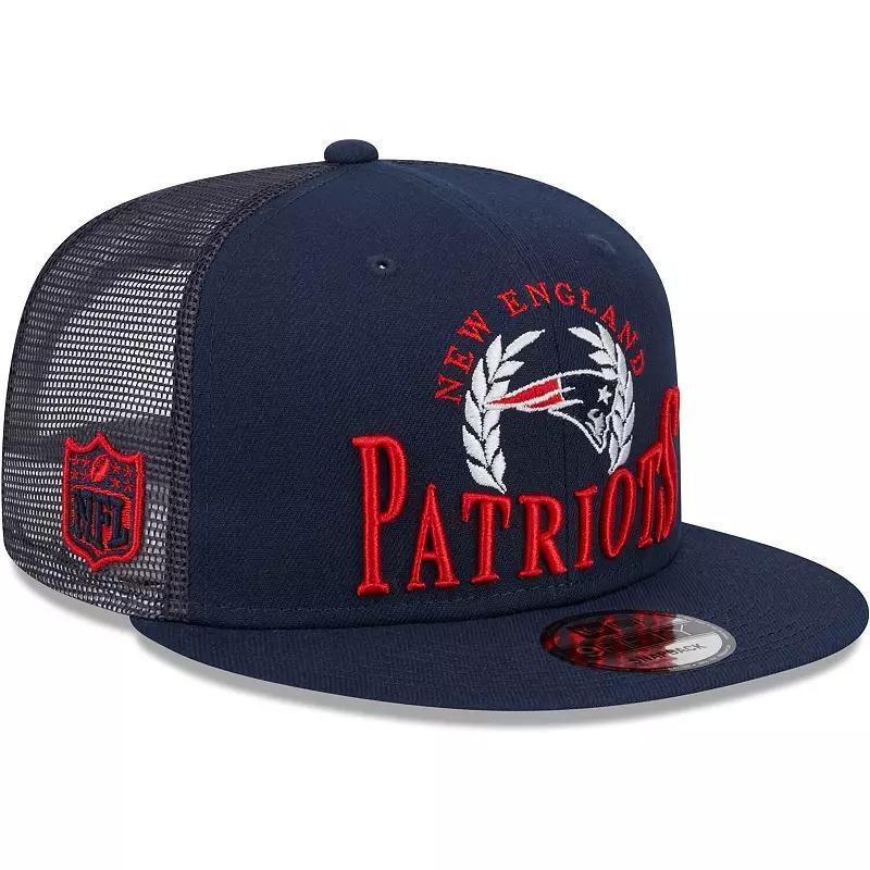 Mens New Era Navy New England Patriots Collegiate Trucker 9FIFTY Snapback Hat Product Image