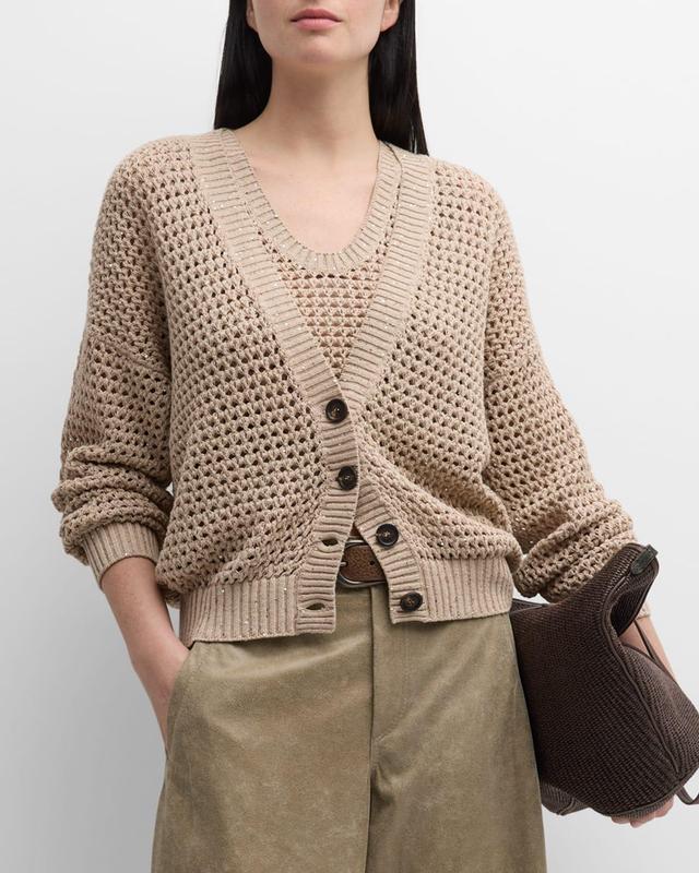 Womens Cotton Dazzling Net Cardigan Product Image