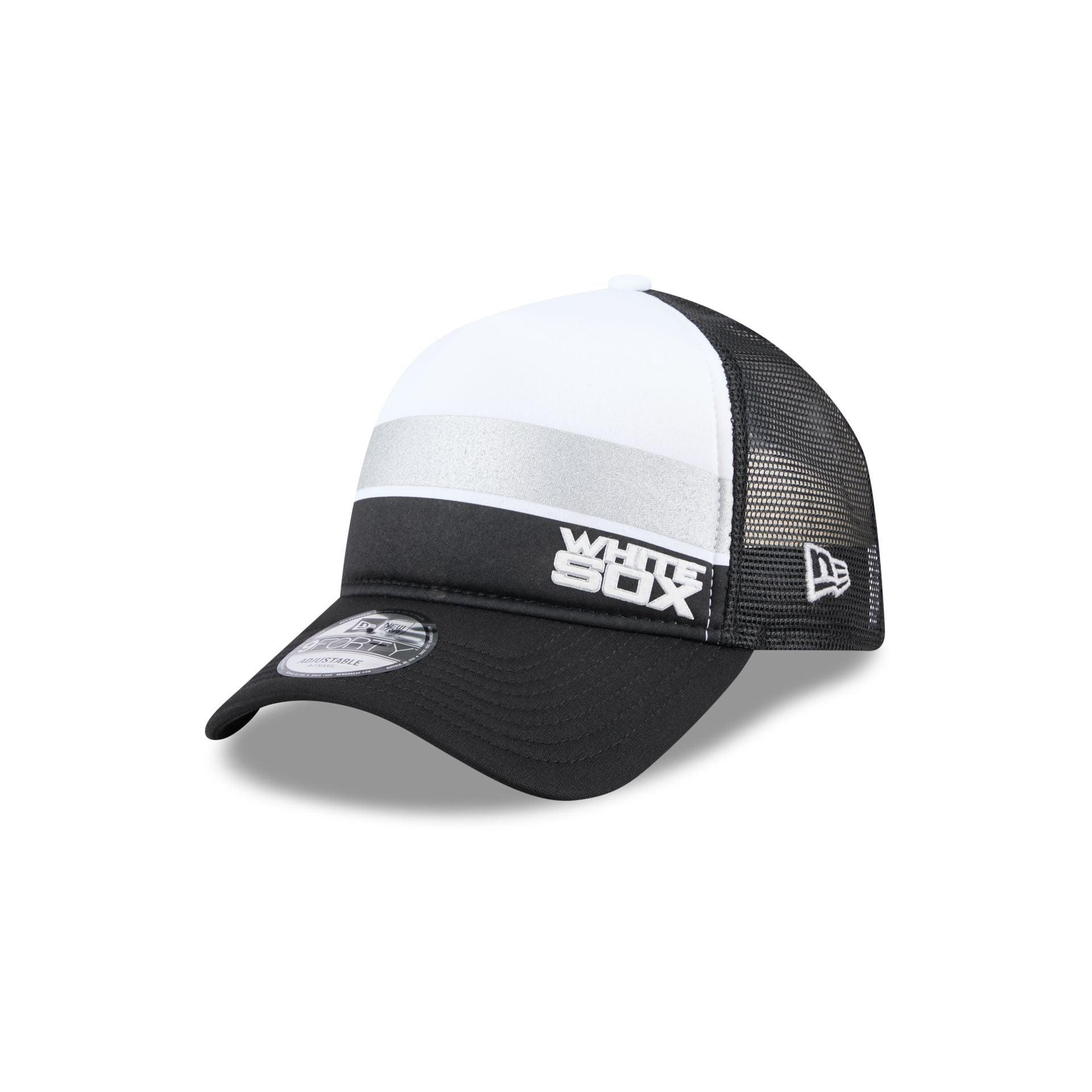 Chicago White Sox Color Block 9FORTY A-Frame Trucker Snapback Hat Male Product Image