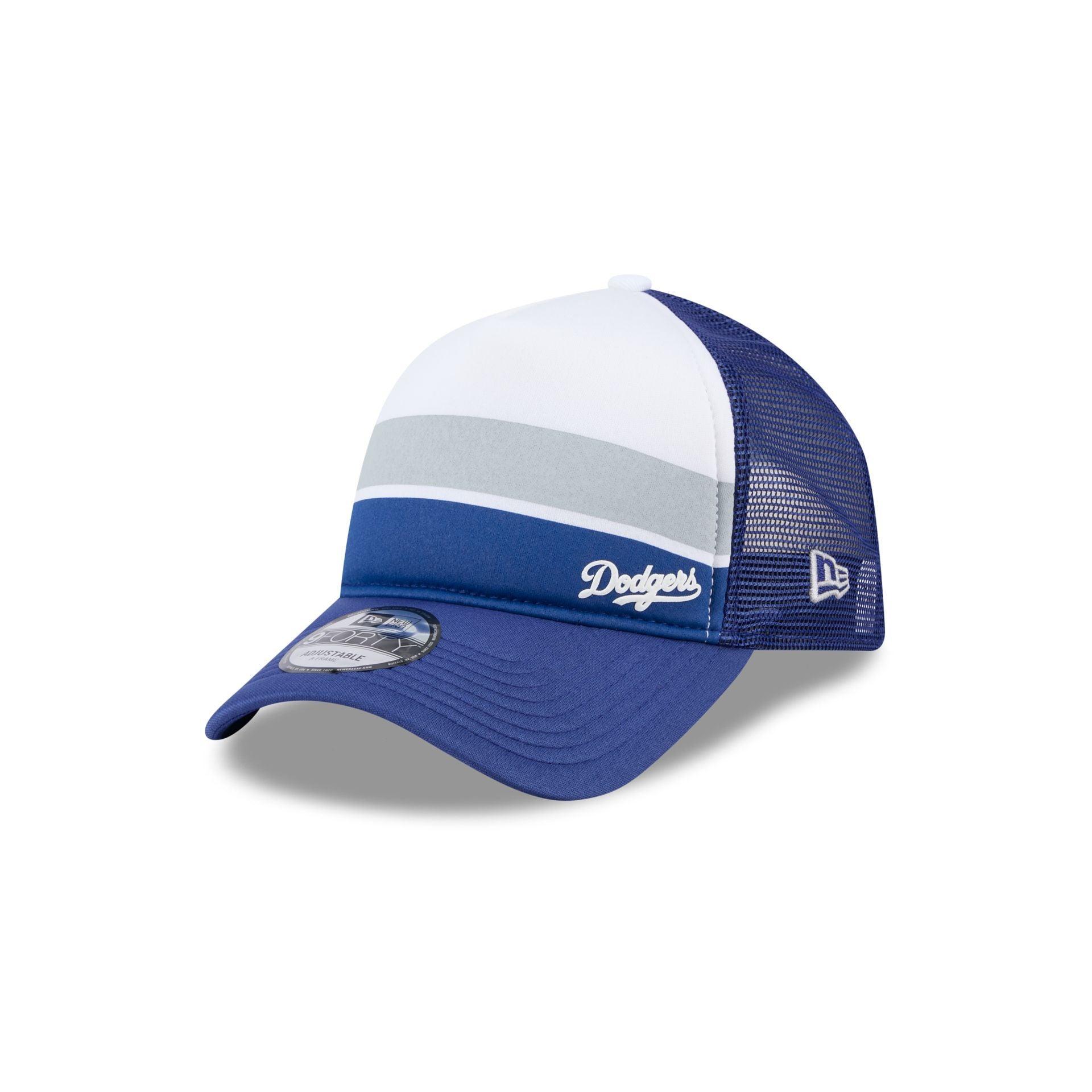 Los Angeles Dodgers Color Block 9FORTY A-Frame Trucker Snapback Hat Male Product Image