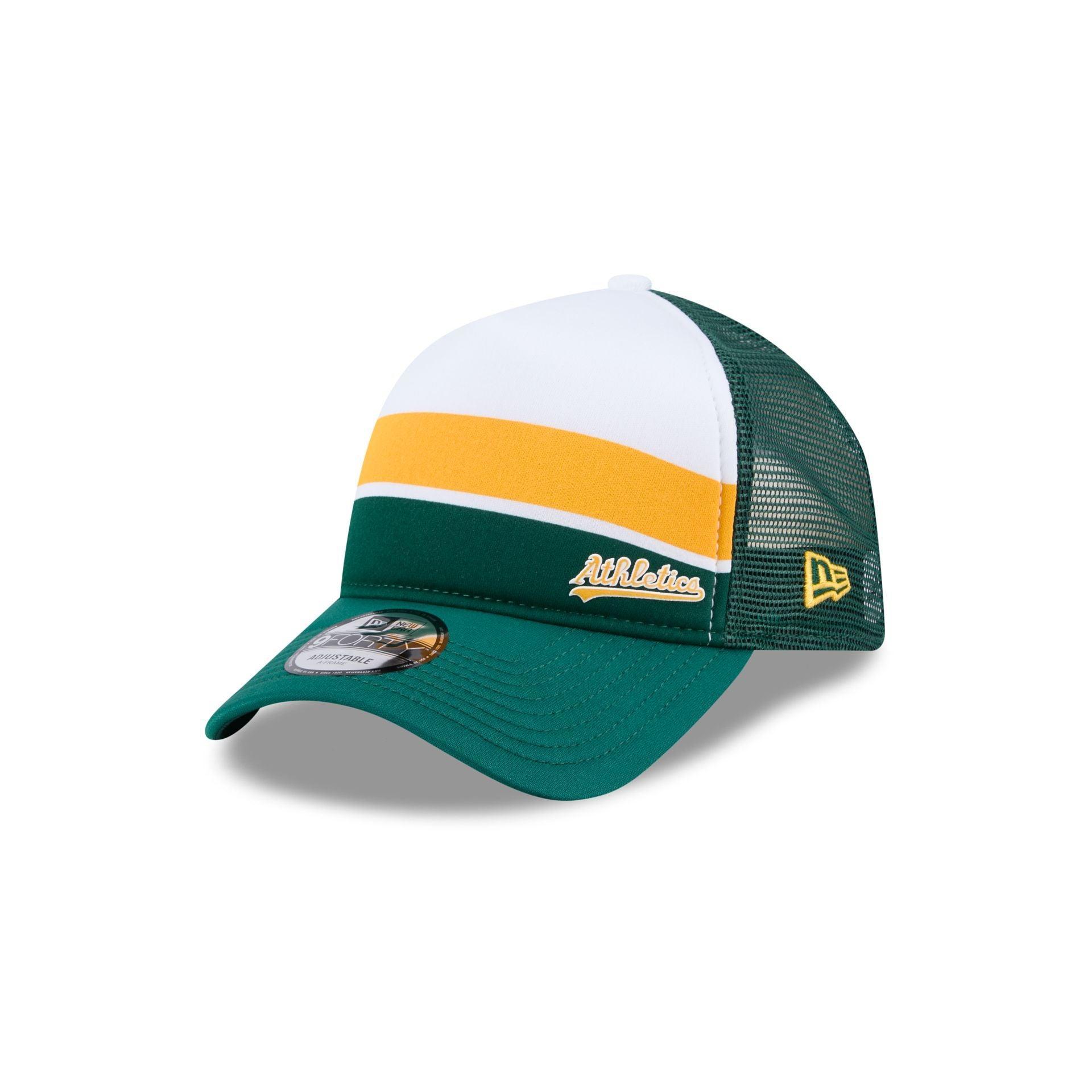 Oakland Athletics Color Block 9FORTY A-Frame Trucker Snapback Hat Male Product Image