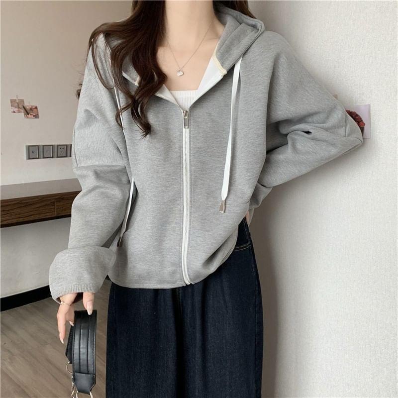 Drawstring Zip Hoodie Product Image