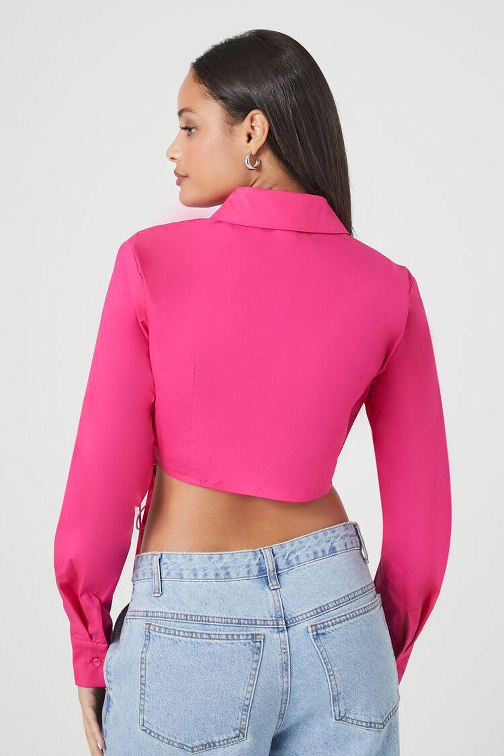 Lace-Up Cropped Shirt | Forever 21 Product Image