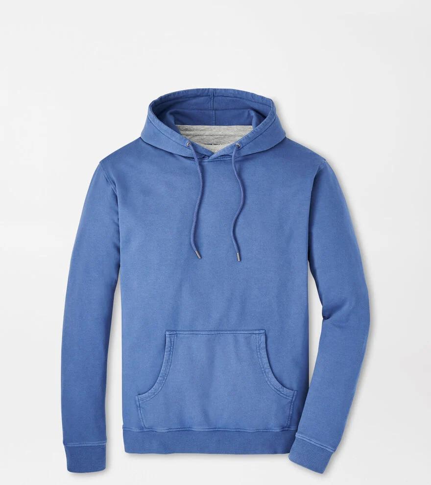 Peter Millar Mens Lava Wash Garment-Dyed Hoodie | Color: Ocean Blue | Size: M Product Image