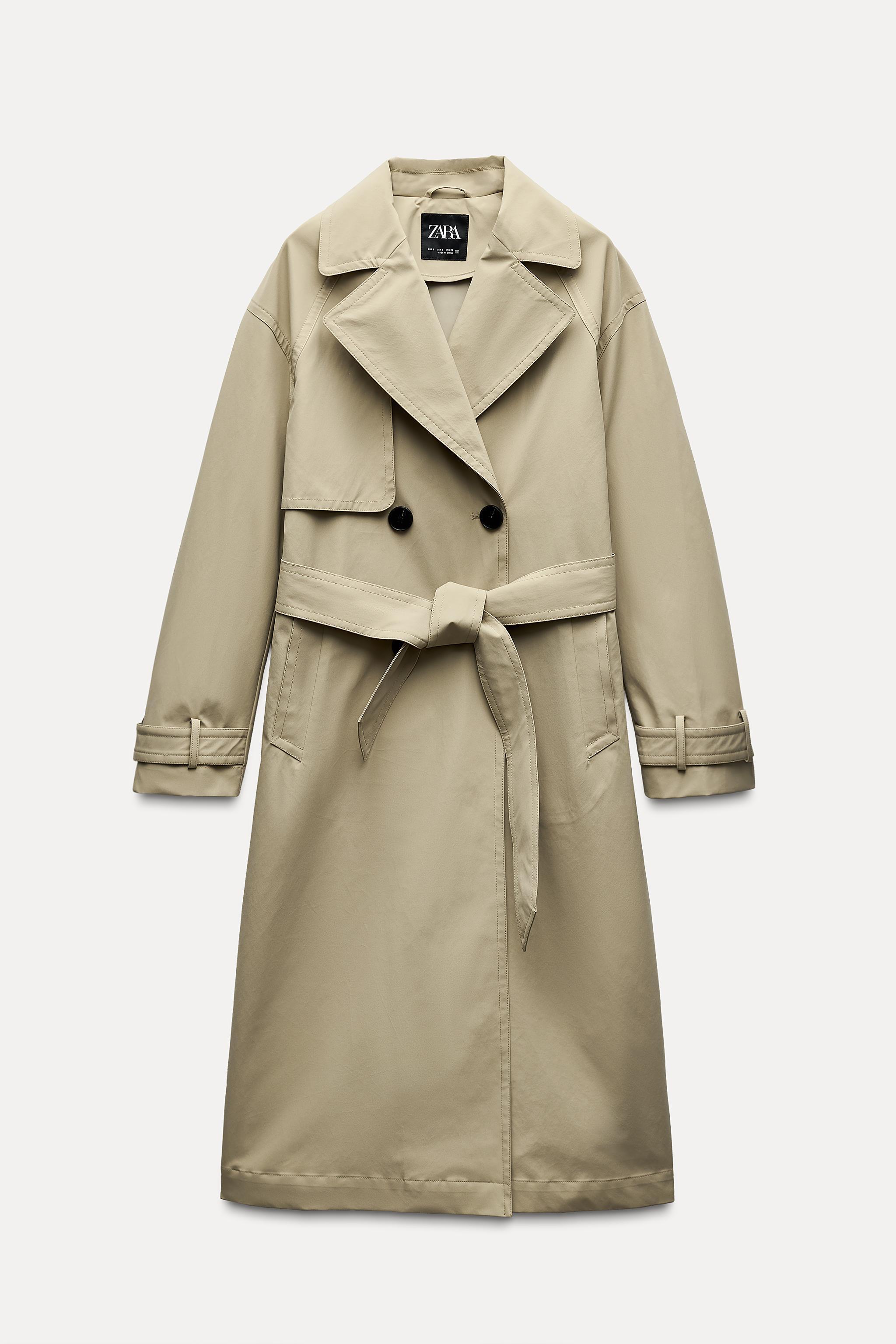 WATER REPELLENT BELTED MIDI TRENCH COAT Product Image