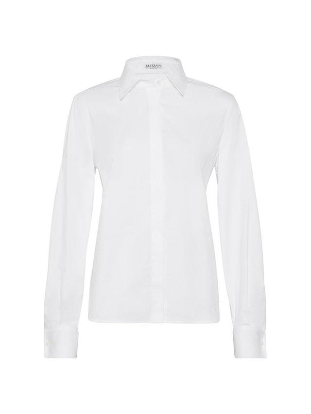 Womens Stretch Cotton Poplin Shirt Product Image