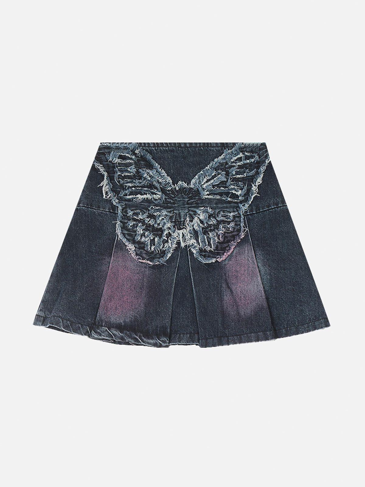 Aelfric Eden Fringe Butterfly Denim Skirt Female product image