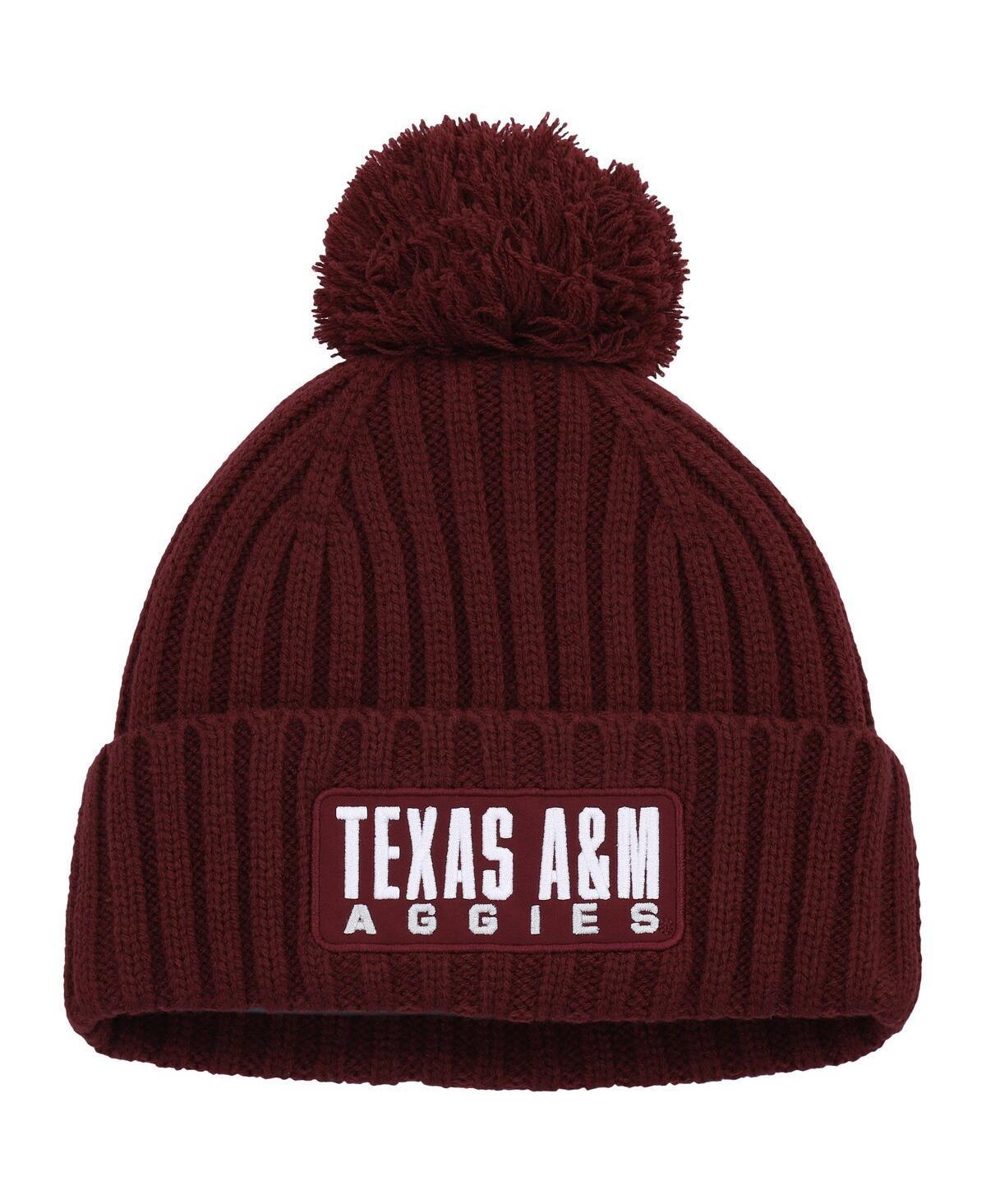 Mens adidas Maroon Texas A&M Aggies Modern Ribbed Cuffed Knit Hat with Pom Product Image