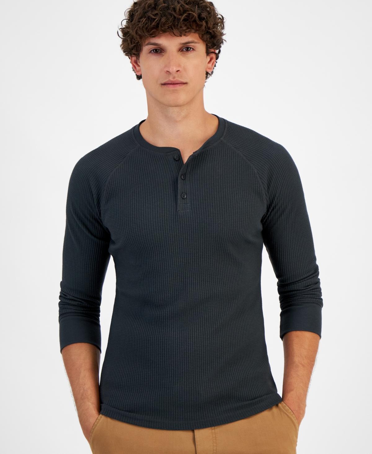 Sun + Stone Mens Thermal Henley Shirt, Created for Macys Product Image