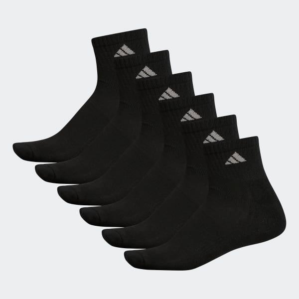 adidas Mens adidas Athletic 6-Pack Cushioned Quarter Socks - Mens White/Black Product Image