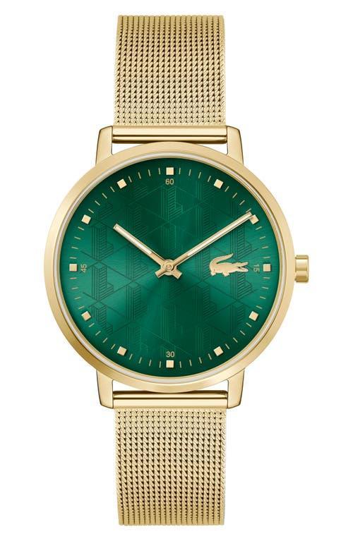 Lacoste Womens 35mm Crocorigin Two Hand Gold Tone Mesh Bracelet Watch Product Image