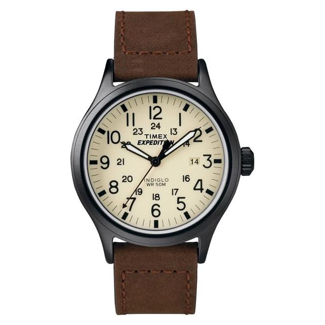 Timex Mens Expedition Scout Leather Watch - T49963KZ, Brown Product Image