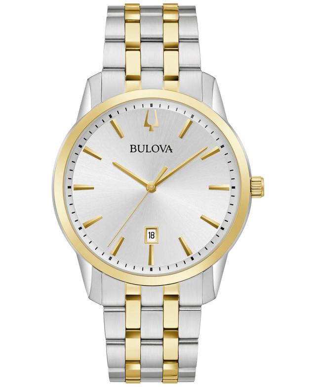 Men's Bulova Classic Two-Tone Watch with Silver-Tone Dial (Model: 98B385) Product Image