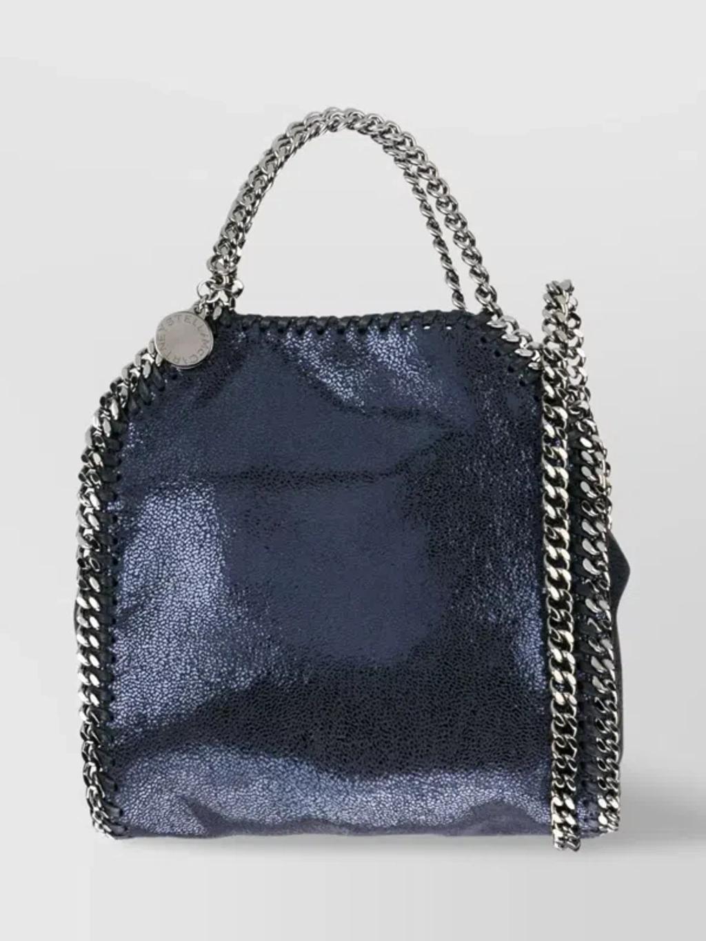 Mini Falabella Tote Metallic Finish In Azul Product Image