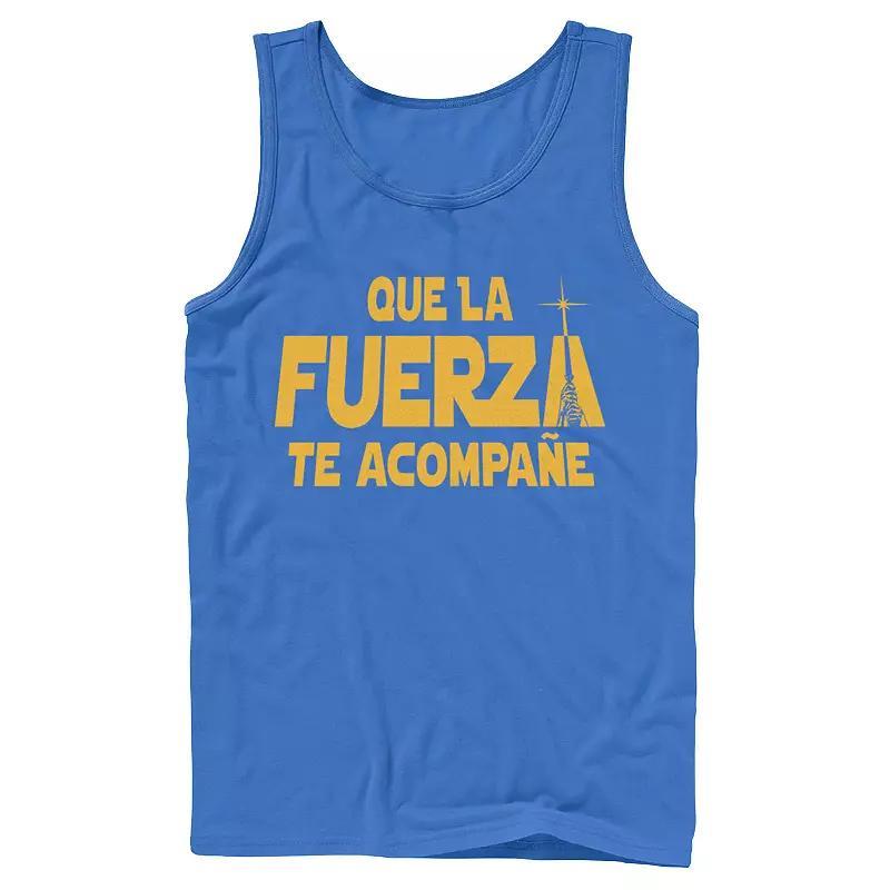 Mens Star Wars Que La Fuerza Te Acompane Yellow Text Tank Top Product Image