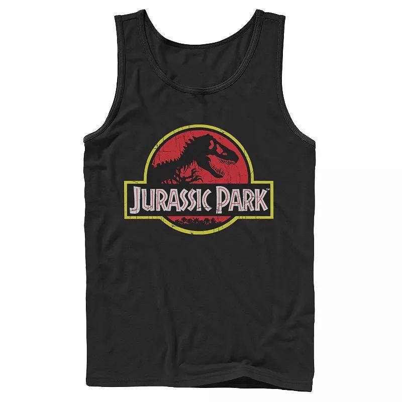 Mens Jurassic Park Classic Original Logo Tank White Product Image